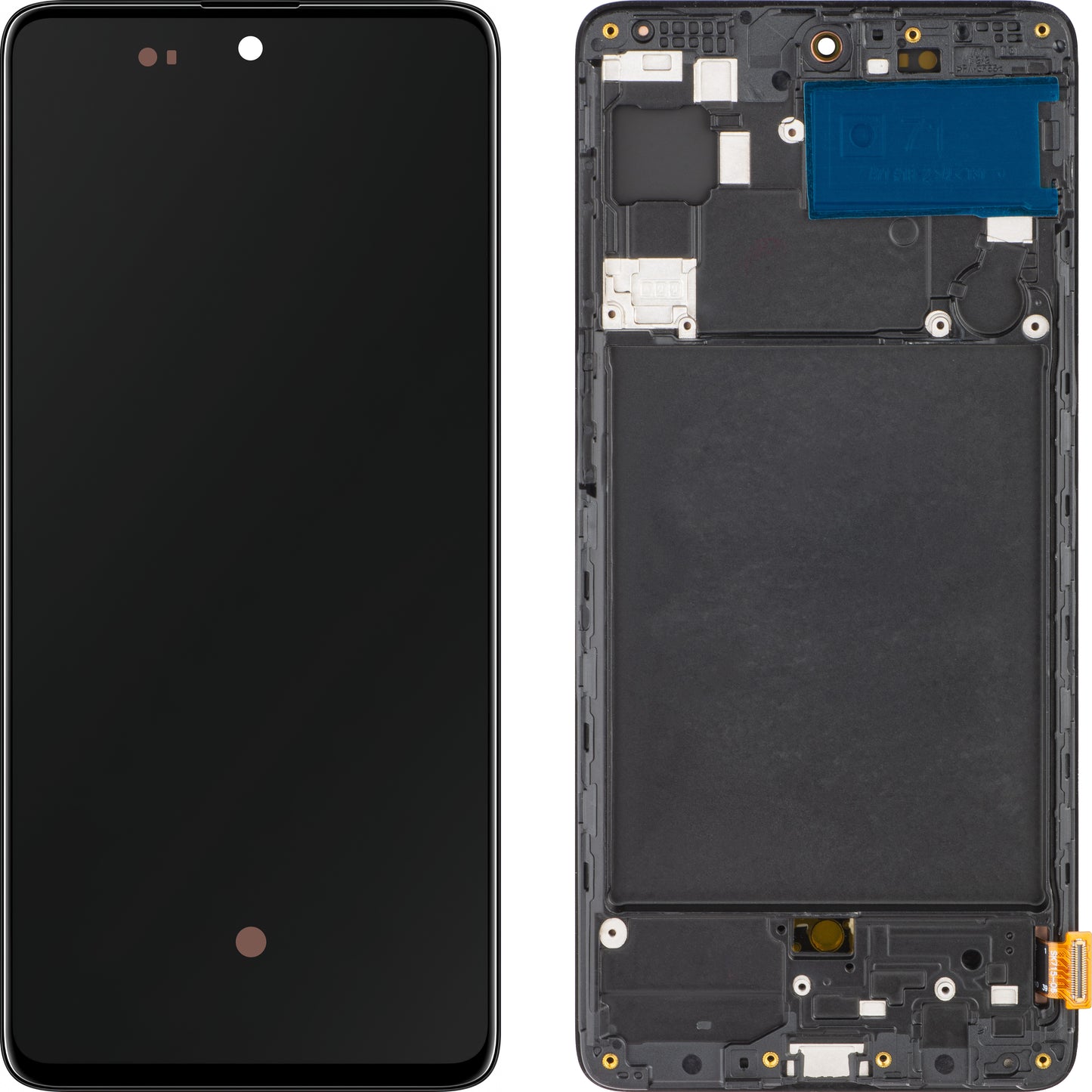 MP Οθόνη αφής συμβατή με Samsung Galaxy A71 A715, με πλαίσιο, έκδοση OLED, Μαύρο