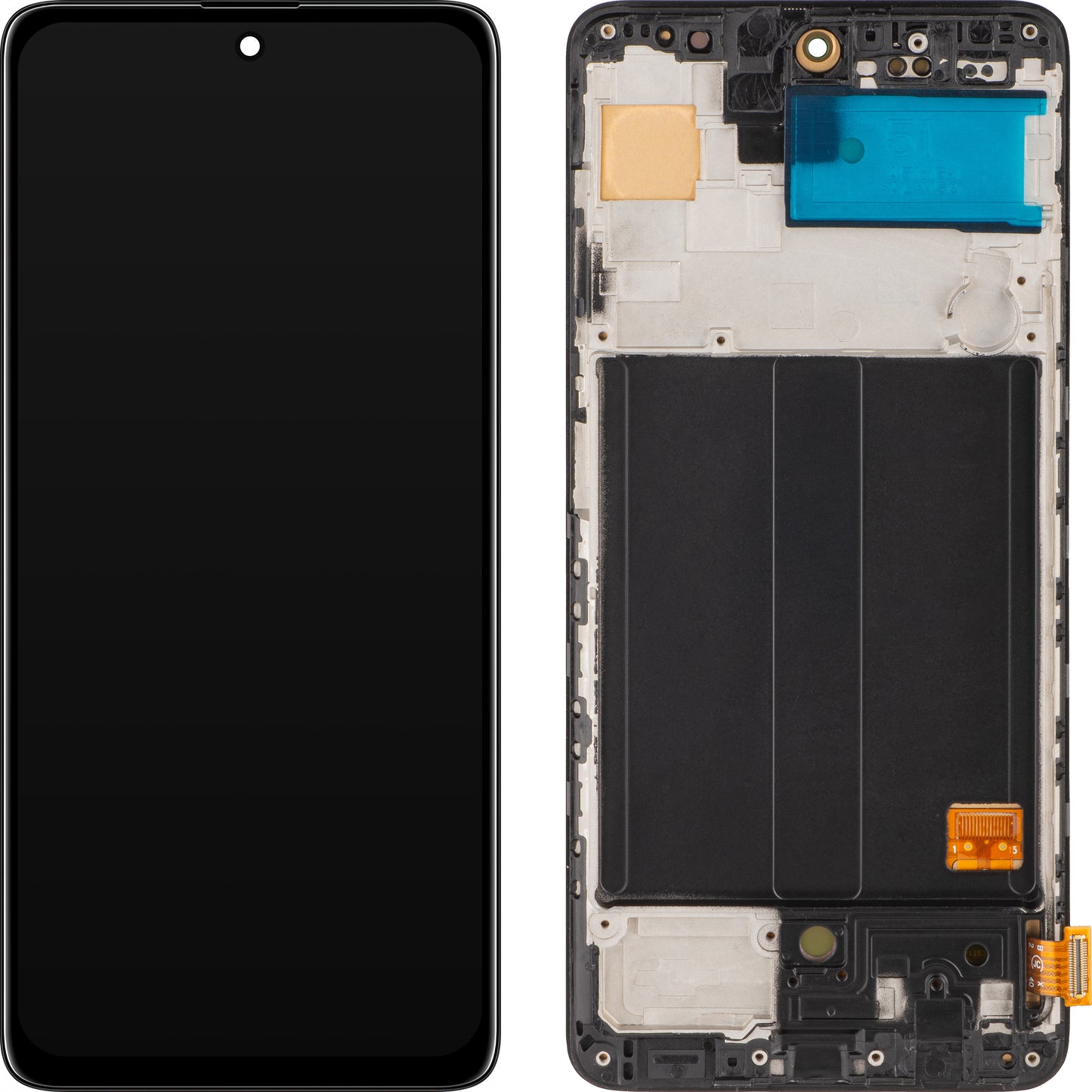 Οθόνη αφής MP συμβατή με Samsung Galaxy A51 A515, με πλαίσιο, έκδοση OLED, μαύρο