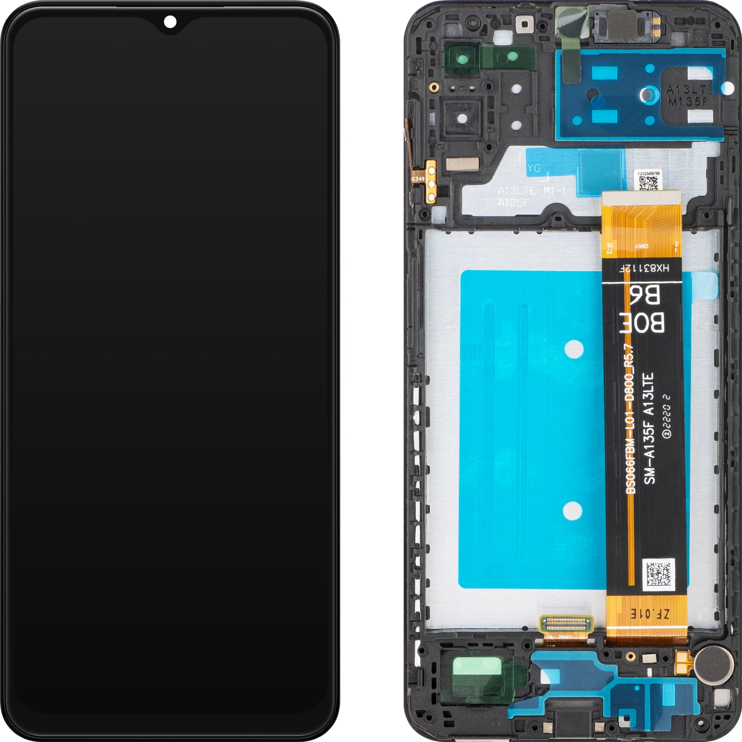 Οθόνη αφής MP Display συμβατή με Samsung Galaxy A13 A137 / A13 A135, με πλαίσιο, Μαύρο