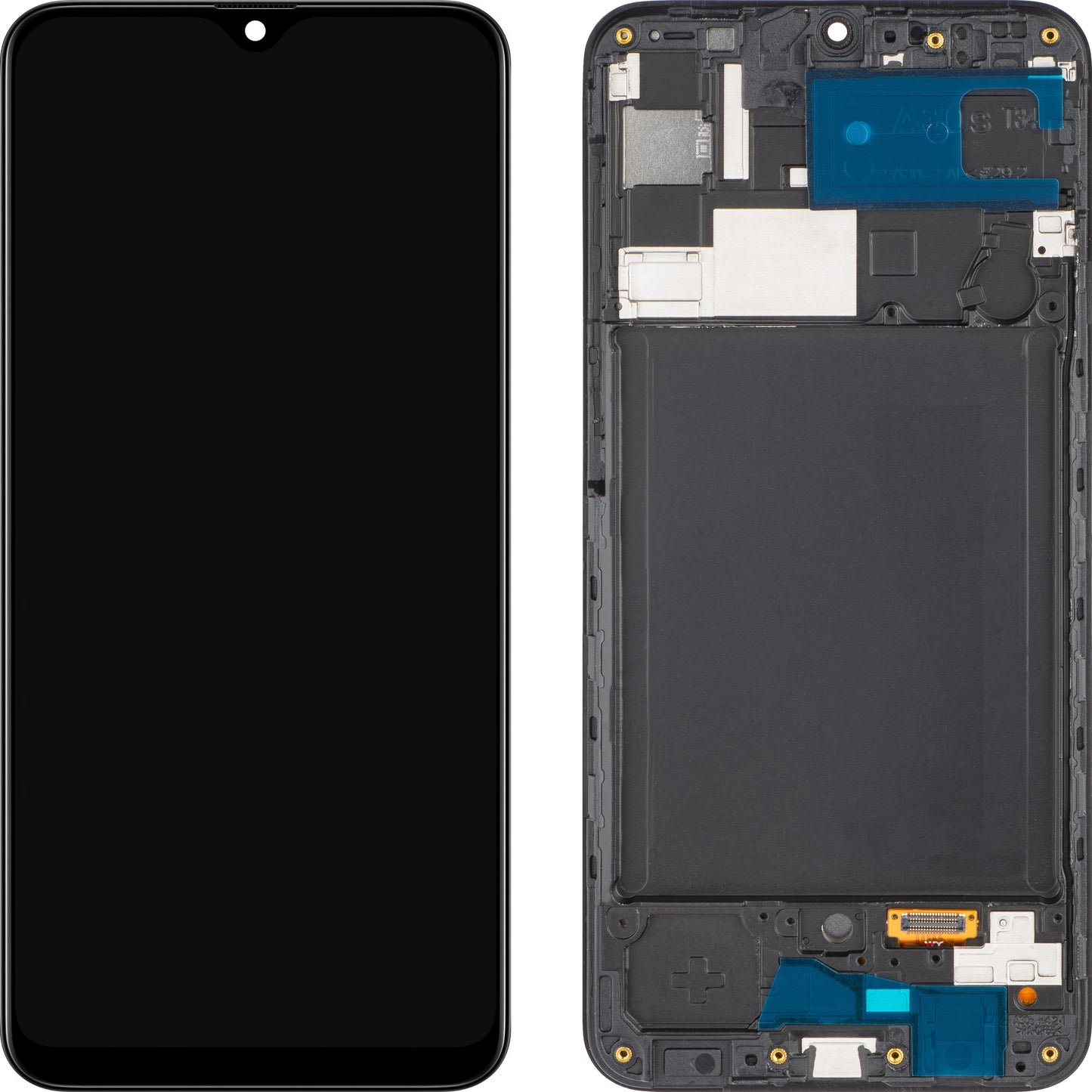 Οθόνη αφής MP συμβατή με Samsung Galaxy A30s A307, με πλαίσιο, Μαύρο