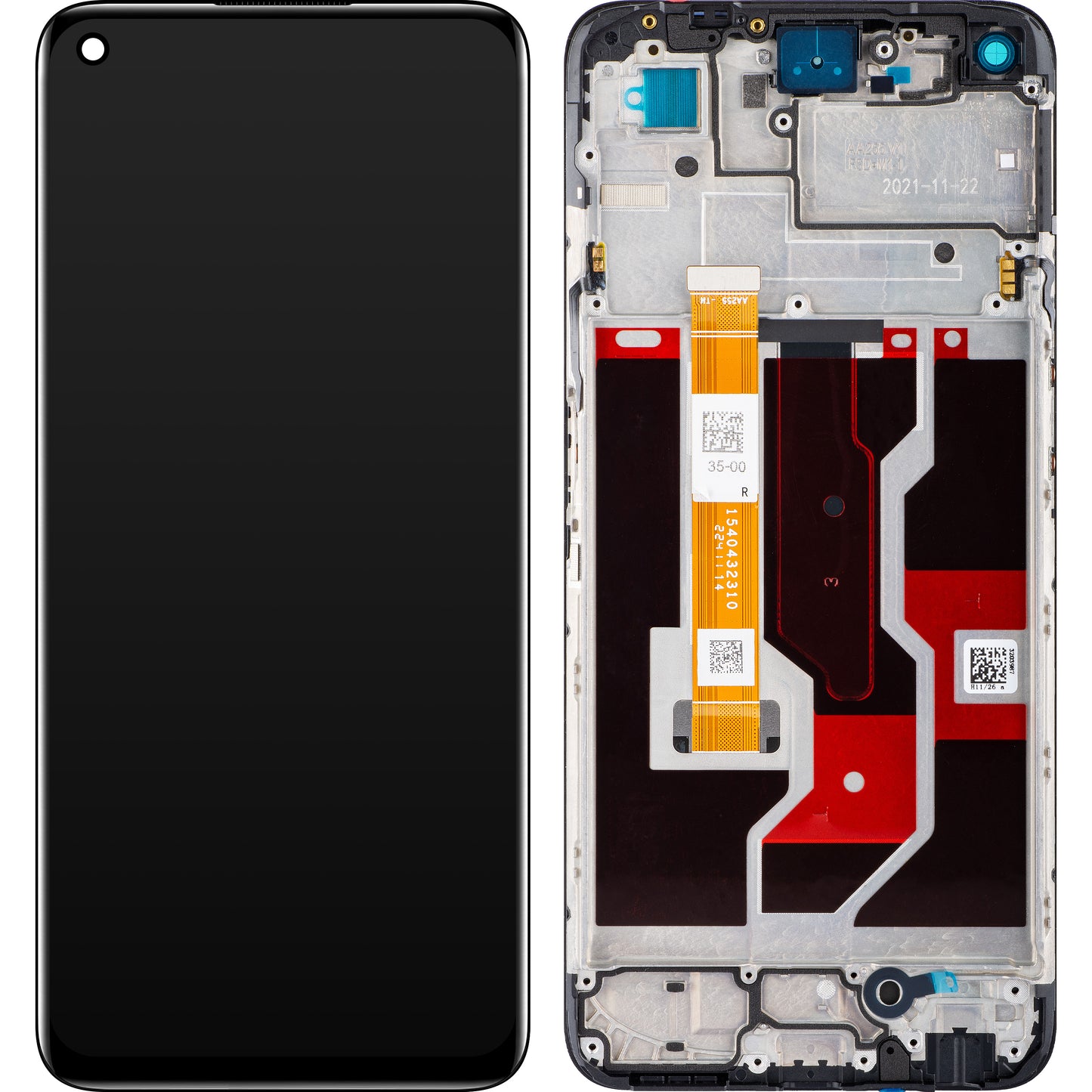 Οθόνη με οθόνη αφής Oppo A96, με πλαίσιο, μαύρο, Service Pack 4130058