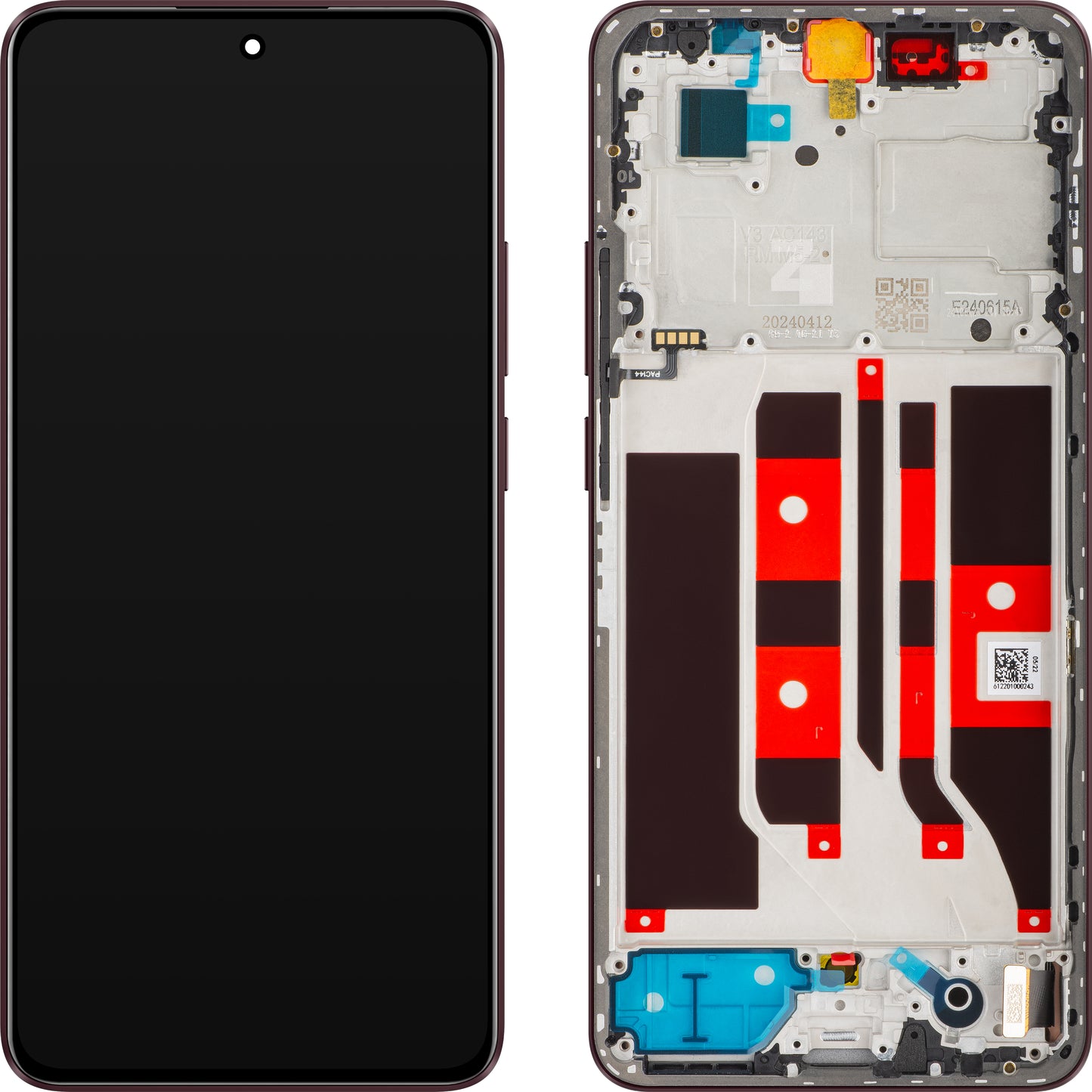 Display with Touchscreen Oppo F25 Pro / Reno11 F, with Frame, burgundy (Claret), Service Pack 621029000177