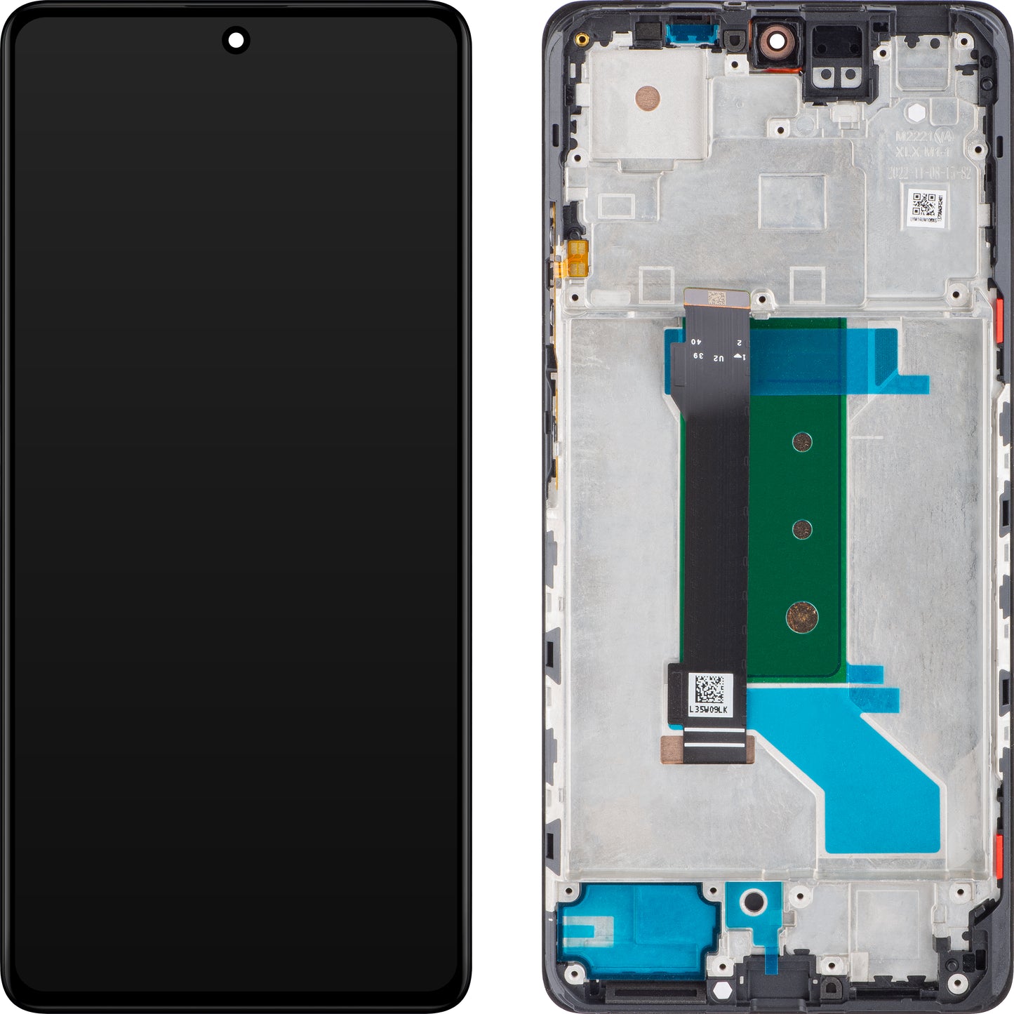 Οθόνη με Αφή Xiaomi Redmi Note 12 Pro+, με Πλαίσιο, Μαύρο (Obsidian Black), Service Pack 560001M16U00