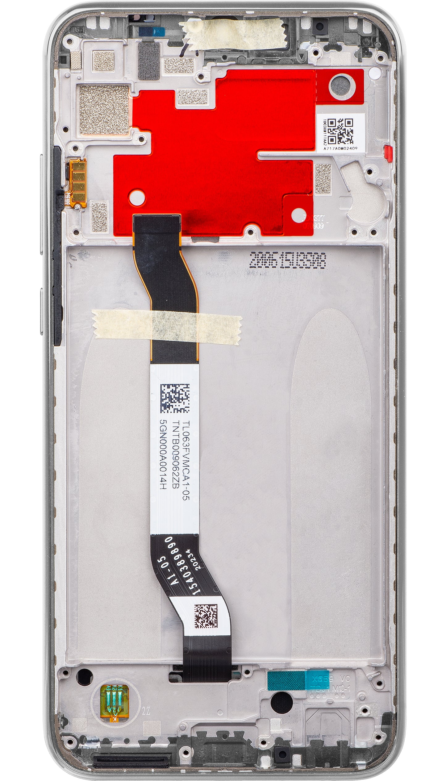 Οθόνη αφής Xiaomi Redmi Note 8T, με πλαίσιο, ασημί (Moonlight White), πακέτο σέρβις 5600020C3X00