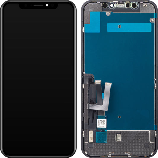 ZY Οθόνη αφής για Apple iPhone 11, με πλαίσιο, LCD In-Cell IC Κινητή, Μαύρο
