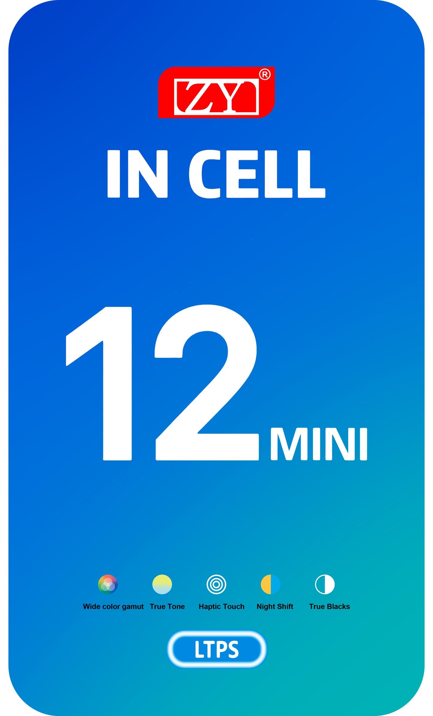 Οθόνη αφής ZY για Apple iPhone 12 mini, με πλαίσιο, έκδοση LCD εντός κυψέλης, μαύρο