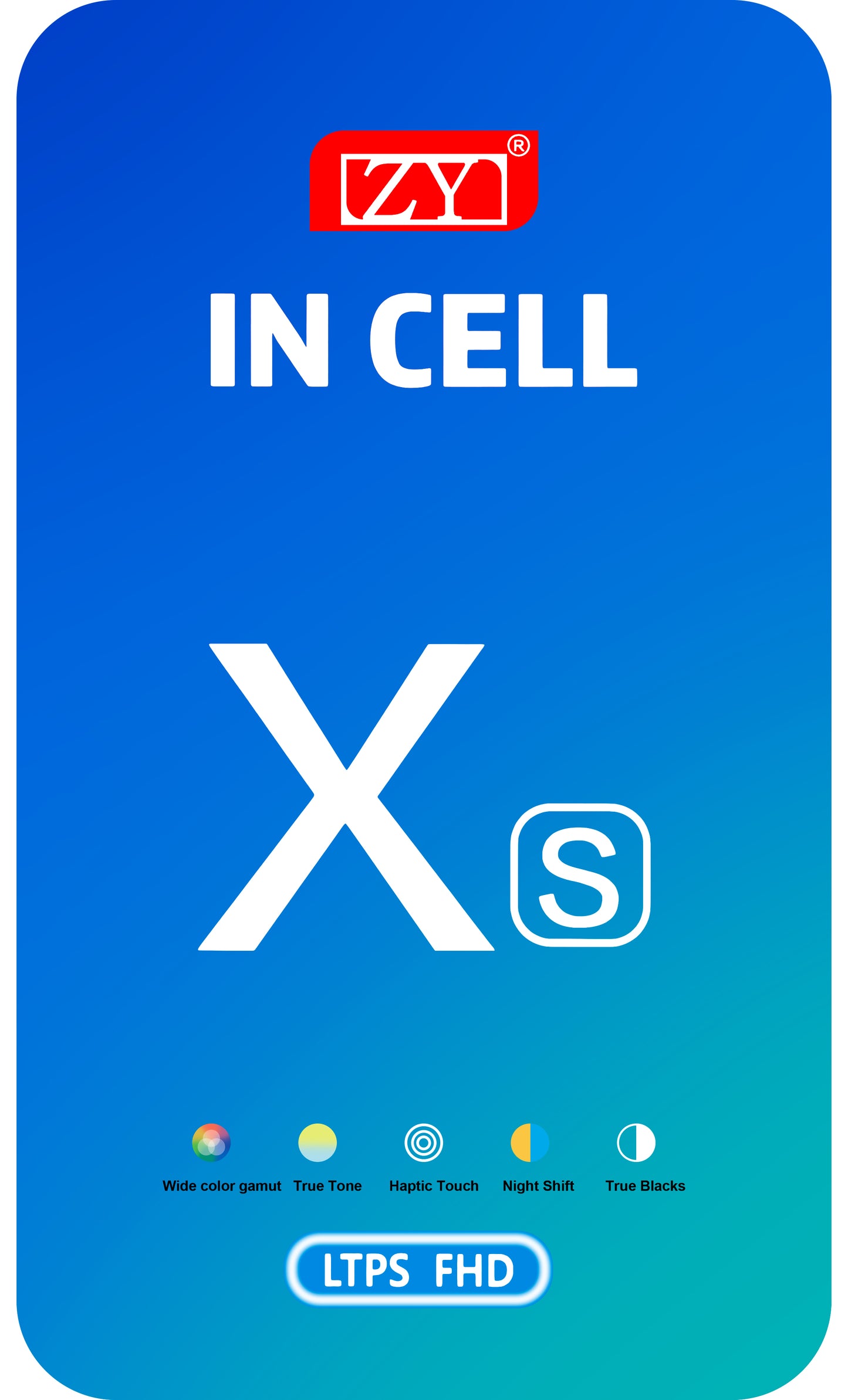 Οθόνη αφής ZY για Apple iPhone XS, με πλαίσιο, έκδοση LCD εντός κυψέλης, μαύρο