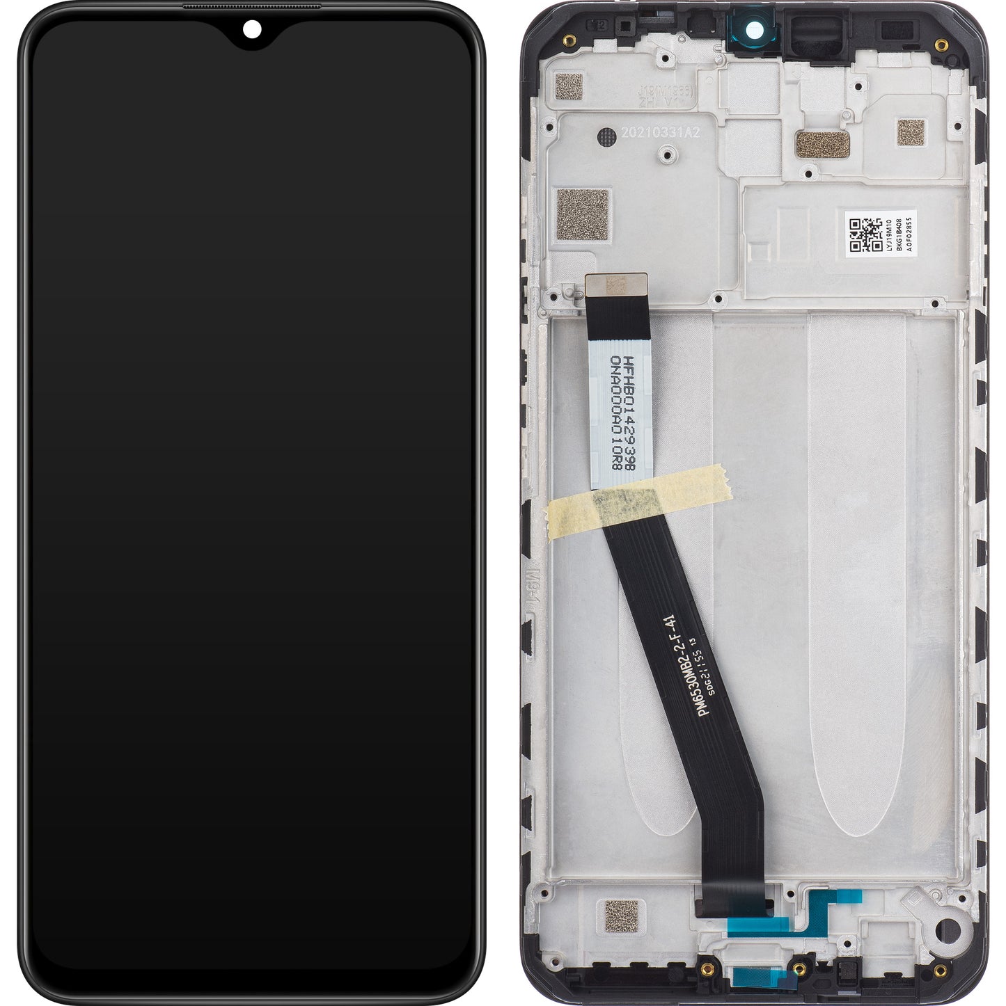 Display με Touchscreen Xiaomi Redmi 9, με Πλαίσιο, Μαύρο, Service Pack 5600050J1900