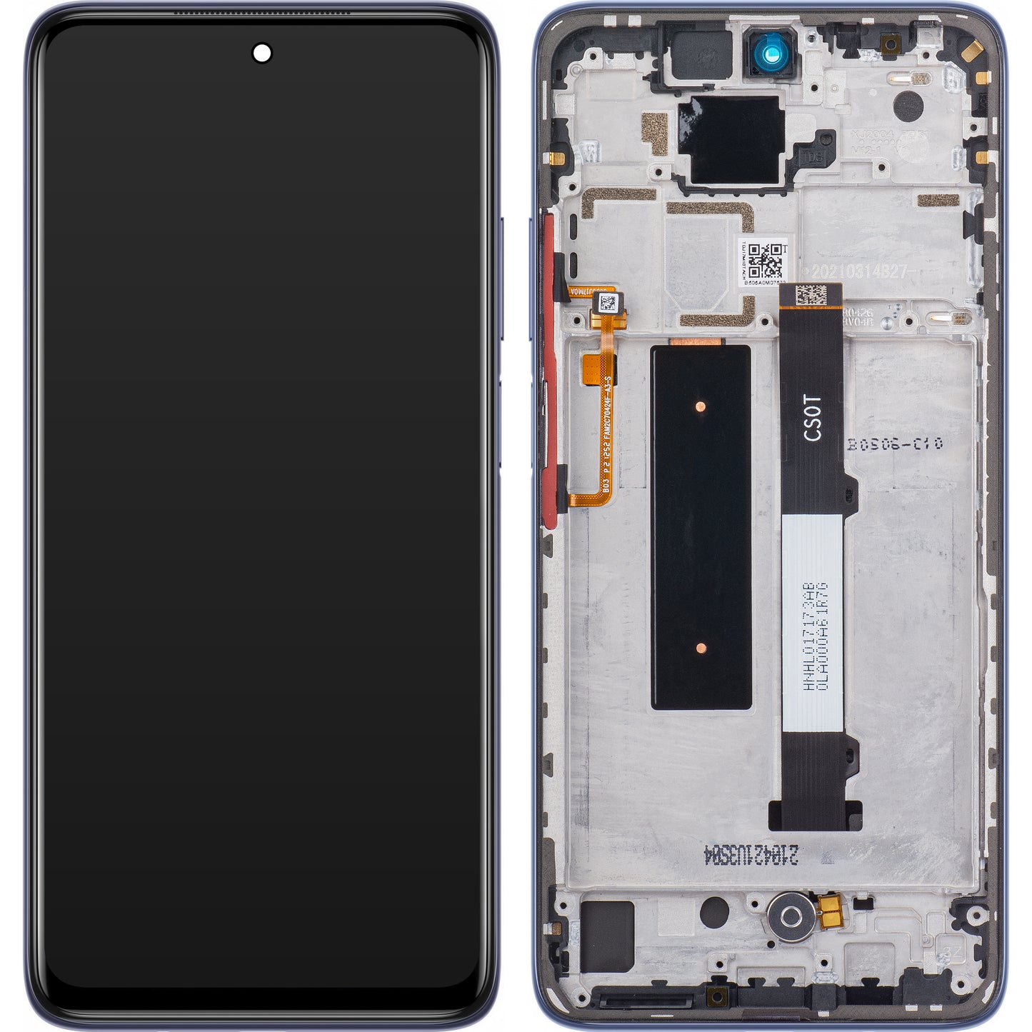 Οθόνη με Αφή Xiaomi Redmi Note 9 Pro 5G / Mi 10T Lite 5G, με Πλαίσιο, Γκρι, Service Pack 5600040J1700