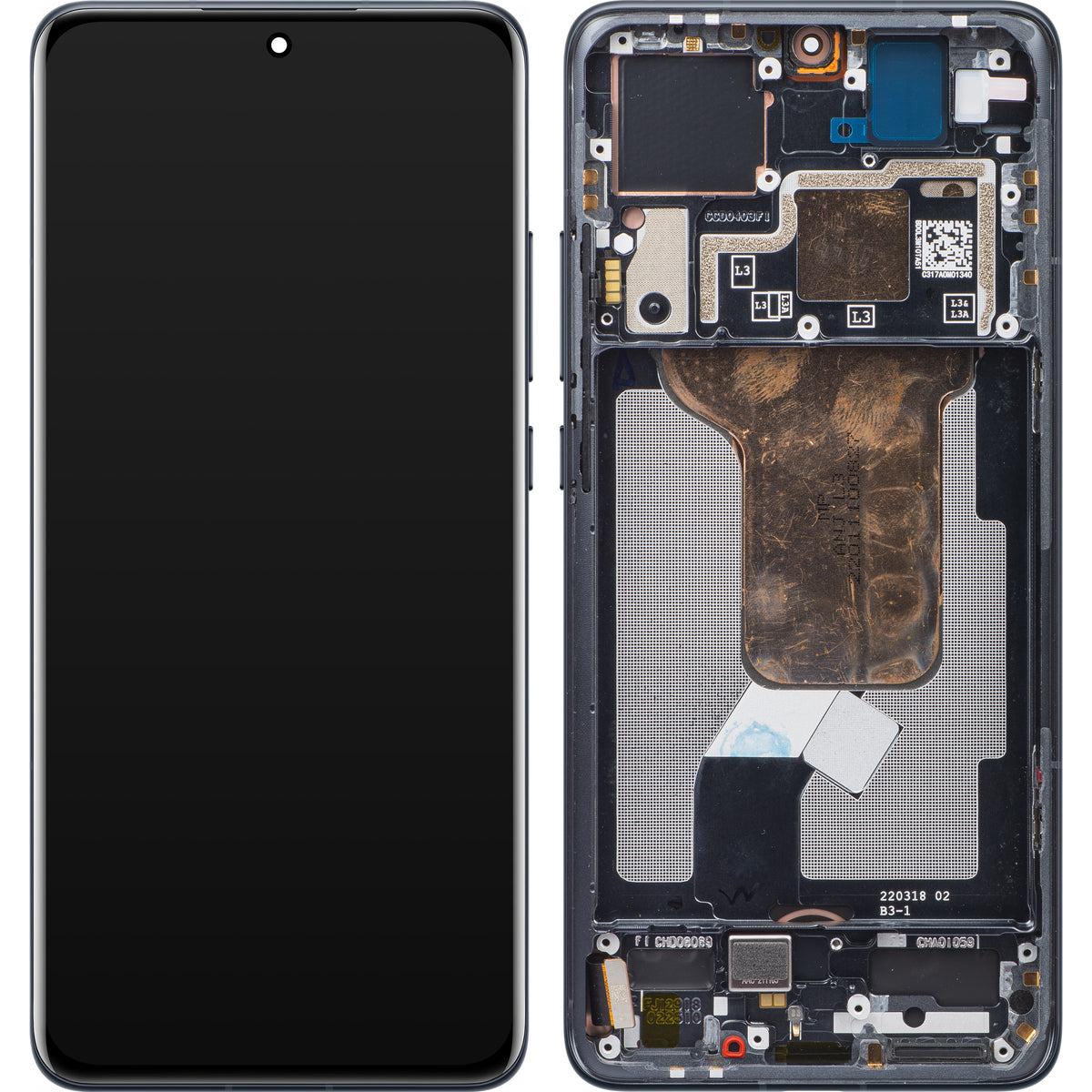 Οθόνη με Αφή Xiaomi 12S / 12X / 12, με Πλαίσιο, Γκρι, Service Pack 5600030L3A00