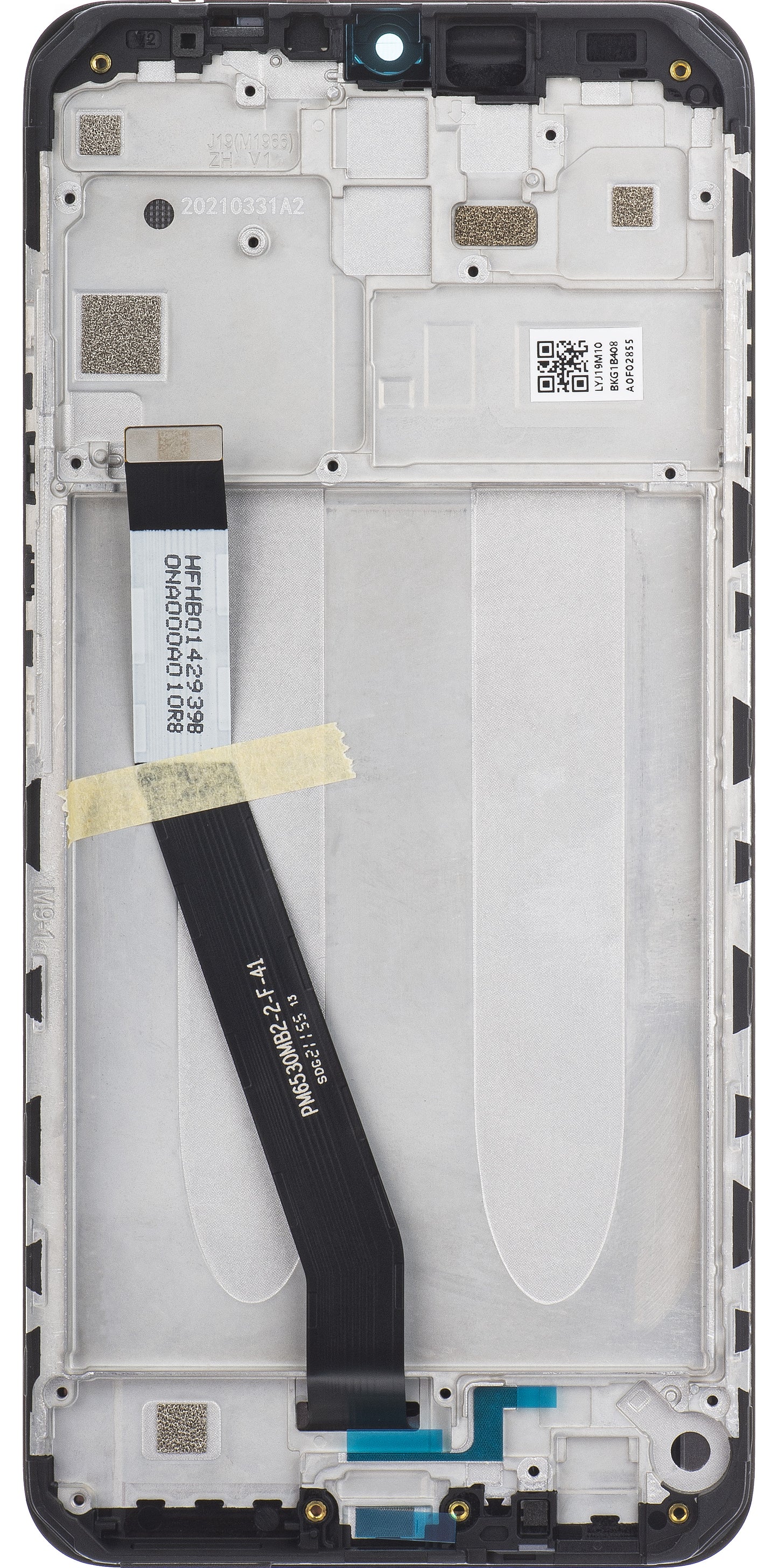 Display με Touchscreen Xiaomi Redmi 9, με Πλαίσιο, Μαύρο, Service Pack 5600050J1900