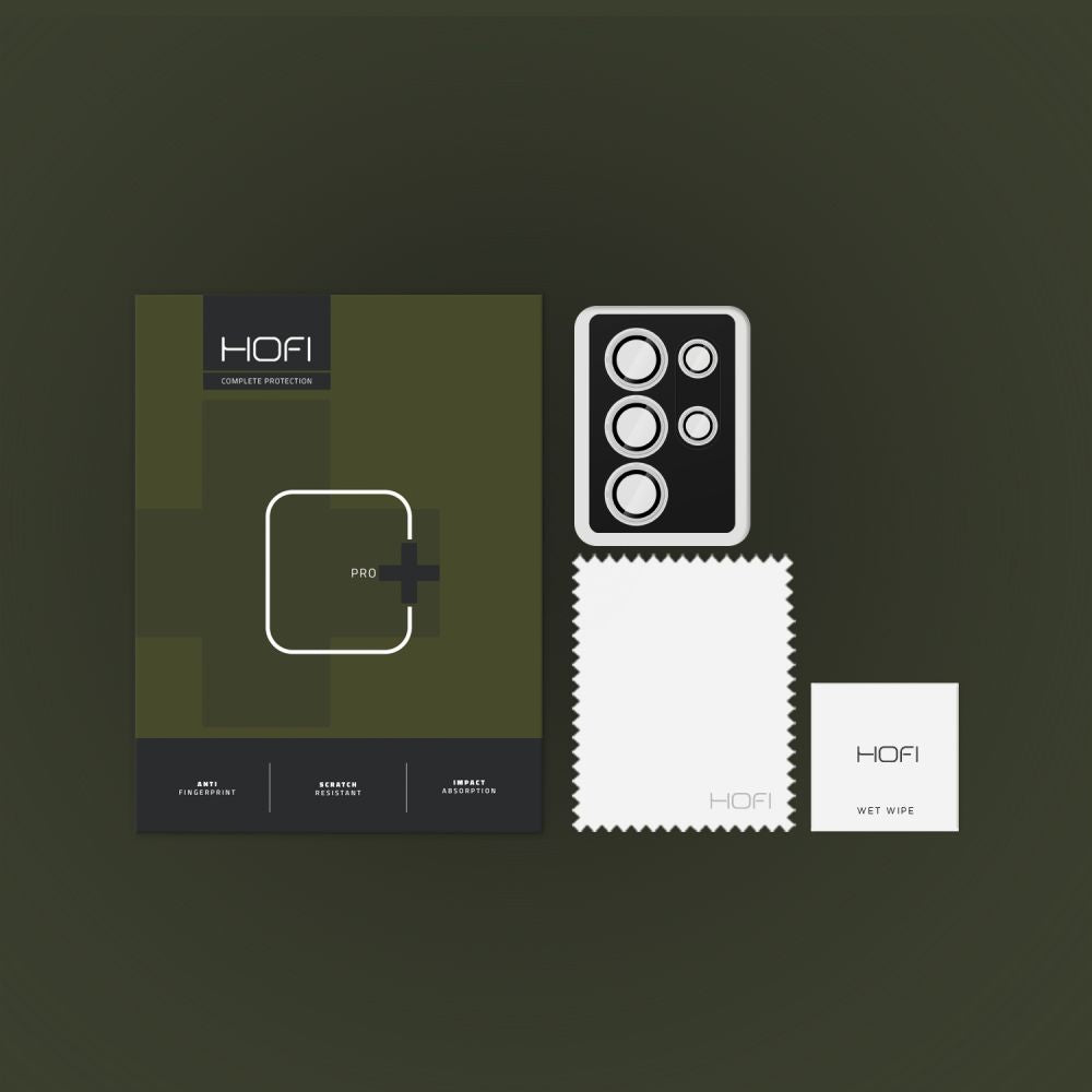 Προστατευτική μεμβράνη για πίσω κάμερα HOFI CamRing PRO+ για Samsung Galaxy S25 Ultra S938, Ασφαλισμένο γυαλί, Μαύρο