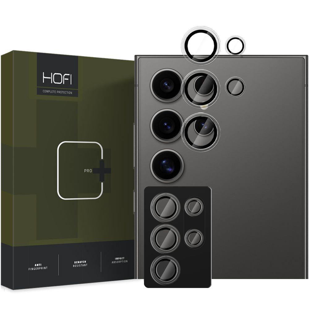 Προστατευτική μεμβράνη για πίσω κάμερα HOFI CamRing PRO+ για Samsung Galaxy S25 Ultra S938, Ασφαλισμένο γυαλί, Μαύρο