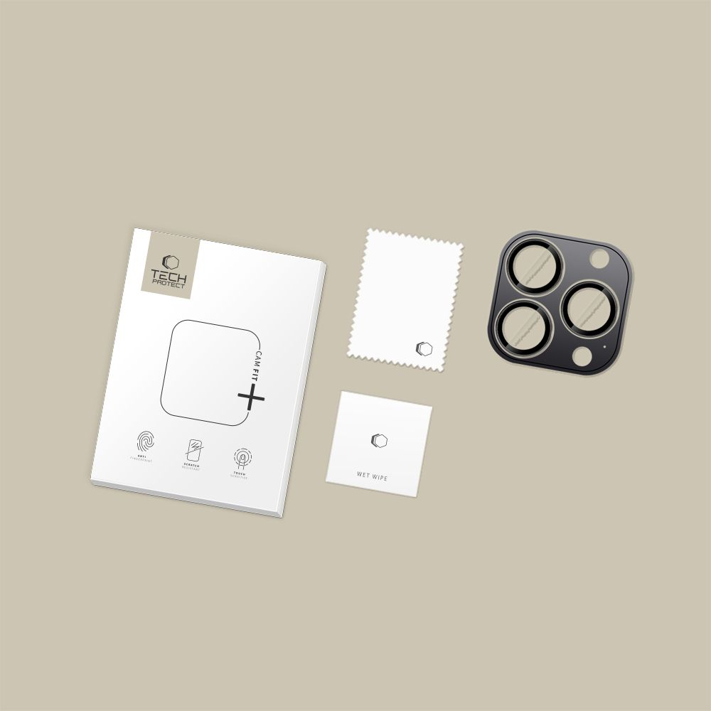 Προστατευτική Μεμβράνη Κάμερας Πίσω Tech-Protect CamRing Fit+ για Apple iPhone 17 Pro Max / 17 Pro / 16 Pro Max, Ενισχυμένο Γυαλί, Πορτοκαλί