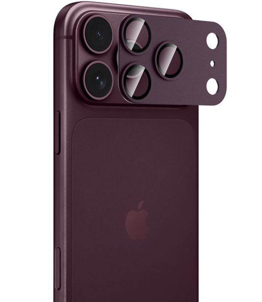 Προστατευτική μεμβράνη κάμερας πίσω Tech-Protect CamFull Fit+ για Apple iPhone 18 Pro Max, ασφαλισμένο γυαλί, βυσσινί