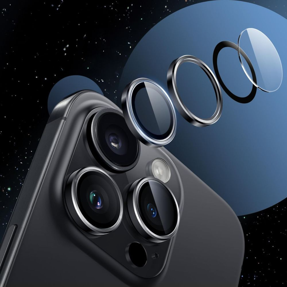Προστατευτική Μεμβράνη Κάμερας Πίσω Tech-Protect CamRing Fit+ για Apple iPhone 17 Pro Max / 17 Pro / 16 Pro Max, Ενισχυμένο Γυαλί, Πορτοκαλί