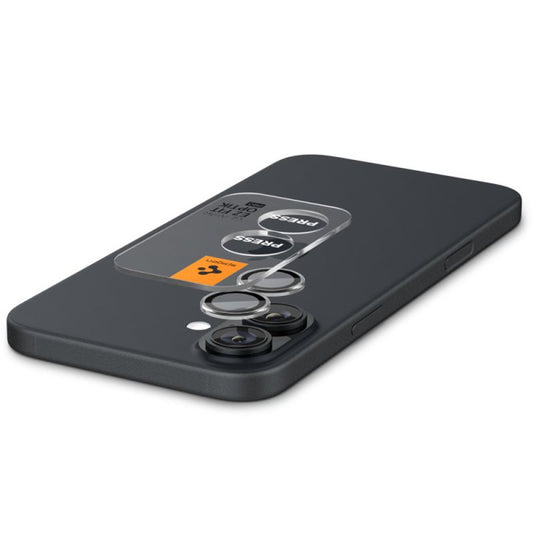 Spigen EZ FIT Προστατευτική μεμβράνη πίσω κάμερας για Apple iPhone 16 Plus / 16, με προστασία γυαλιού, σετ 2 τεμαχίων, διαφανές AGL07921