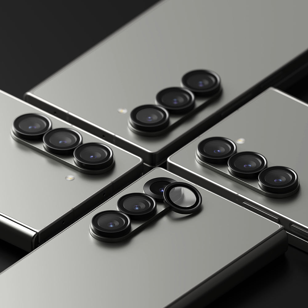 Προστατευτική Μεμβράνη Κάμερας Πίσω Ringke για Samsung Galaxy Z Fold6 F956, Ενισχυμένο Γυαλί, Σετ 2 τεμαχίων, Μαύρη
