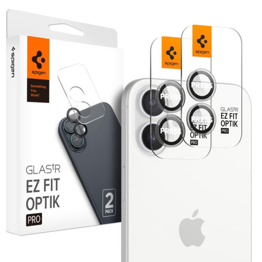 Spigen EZ FIT Προστατευτική μεμβράνη πίσω κάμερας για Apple iPhone 16 Plus / 16, με προστασία γυαλιού, σετ 2 τεμαχίων, διαφανές AGL07921