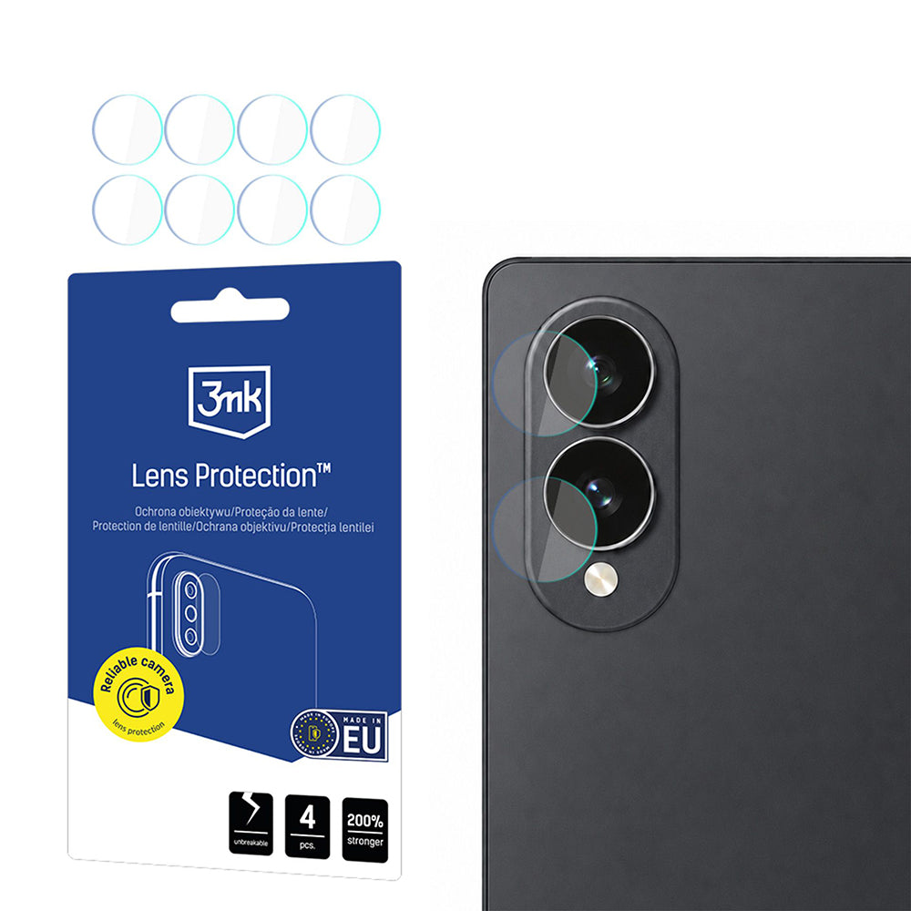 Προστατευτική μεμβράνη πίσω κάμερας 3MK Protection για Samsung Galaxy Z Fold8 F971, Ασφαλισμένο γυαλί, Σετ 4 τεμαχίων, Διαφανές