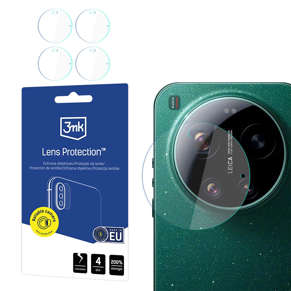 Back Camera Protection Film 3MK Protection for Xiaomi 17 Ultra, Flexible Glass, Set of 4 pieces, Transparent