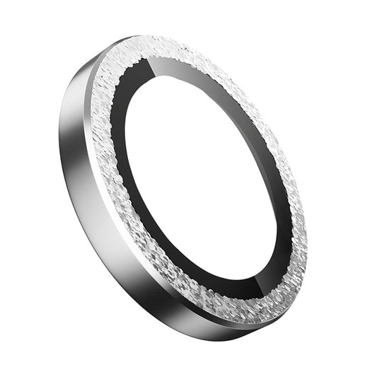 Blueo Glitter Diamond Metal Frame Rear Camera Protective Film for Apple iPhone 16 Pro Max / 16 Pro, Tempered Glass, Silver