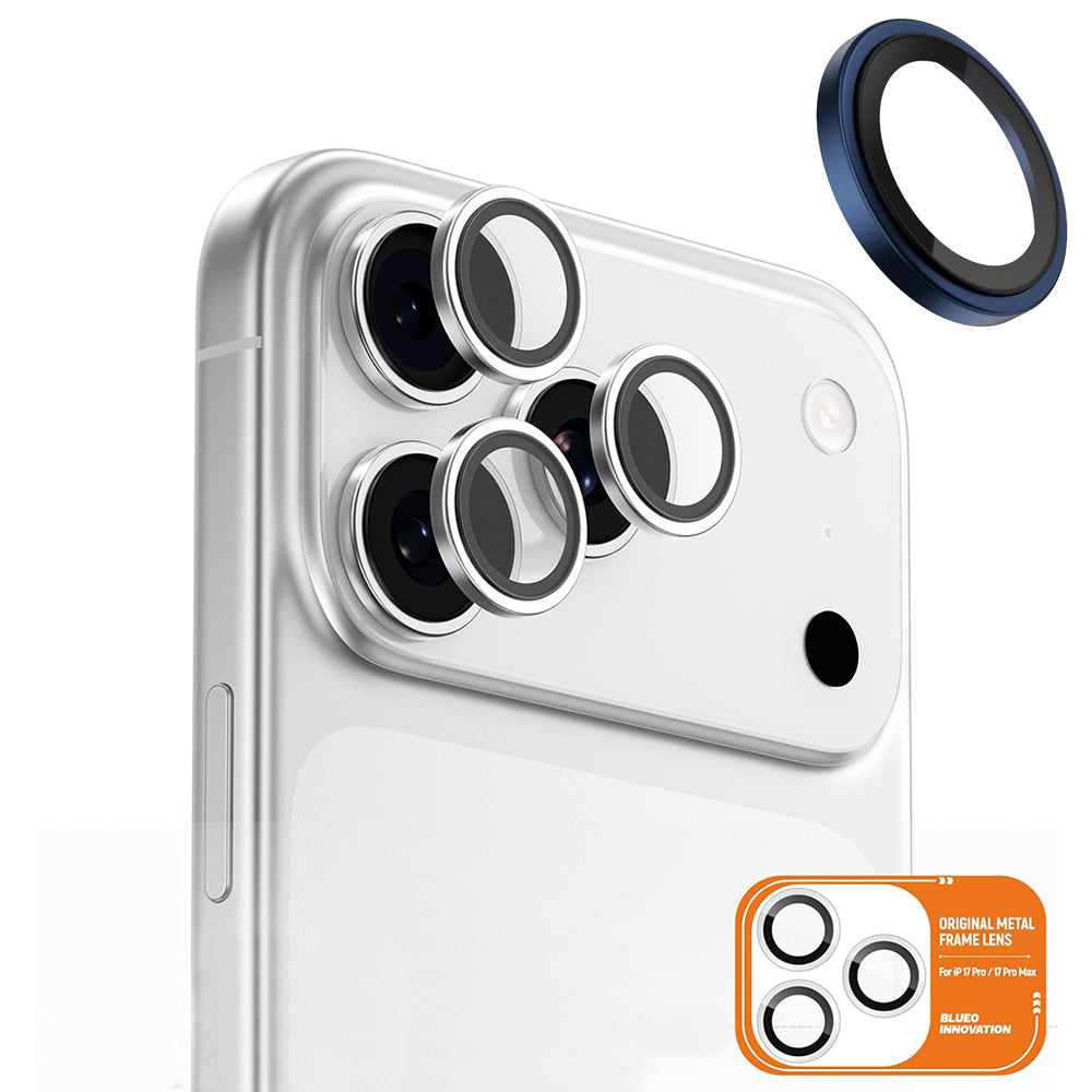 Προστατευτική Μεμβράνη Κάμερας Πίσω Blueo Metal Frame για Apple iPhone 17 Pro Max / 17 Pro, Ενισχυμένο Γυαλί, Σκούρο Μπλε
