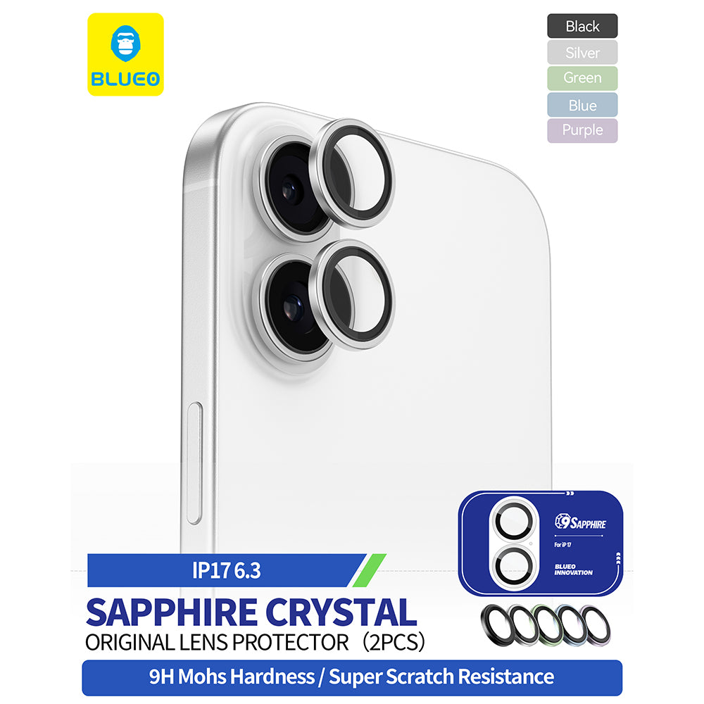 Προστατευτική Μεμβράνη Κάμερας Πίσω Blueo Sapphire Crystal για Apple iPhone 17, Ενισχυμένο Γυαλί, Μαύρη