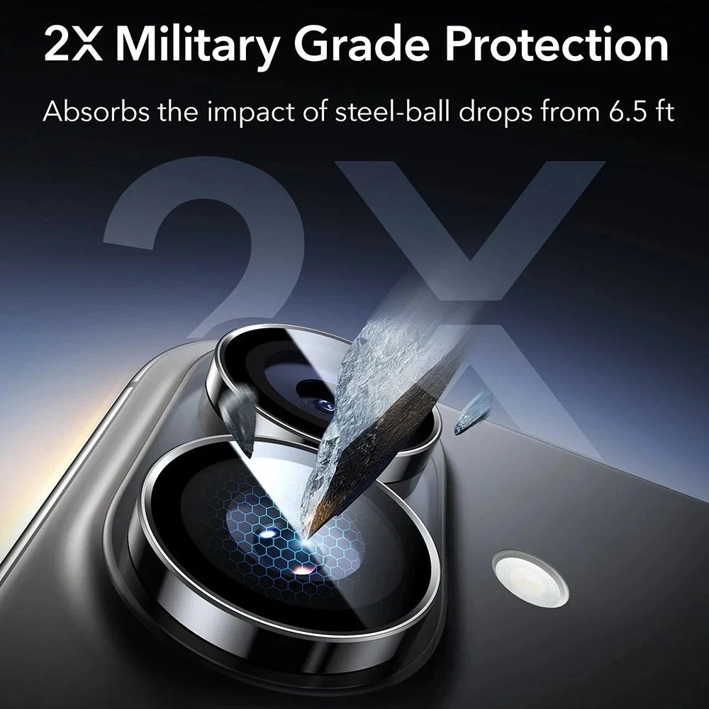 Προστατευτική Μεμβράνη Κάμερας Πίσω ESR Armorite για Apple iPhone 17 / 16 Plus / 16, Ενισχυμένο Γυαλί, Σετ 2 τεμαχίων, Μαύρη