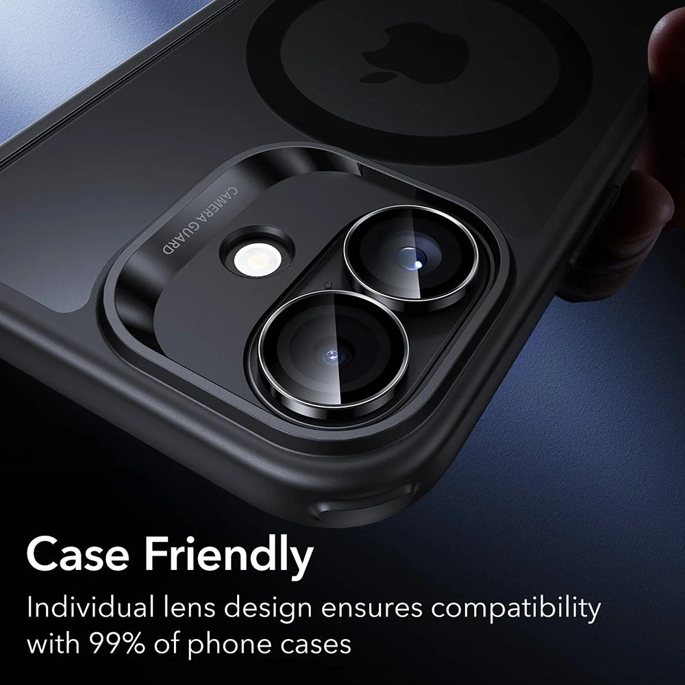 Προστατευτική Μεμβράνη Κάμερας Πίσω ESR Armorite για Apple iPhone 17 / 16 Plus / 16, Ενισχυμένο Γυαλί, Σετ 2 τεμαχίων, Μαύρη