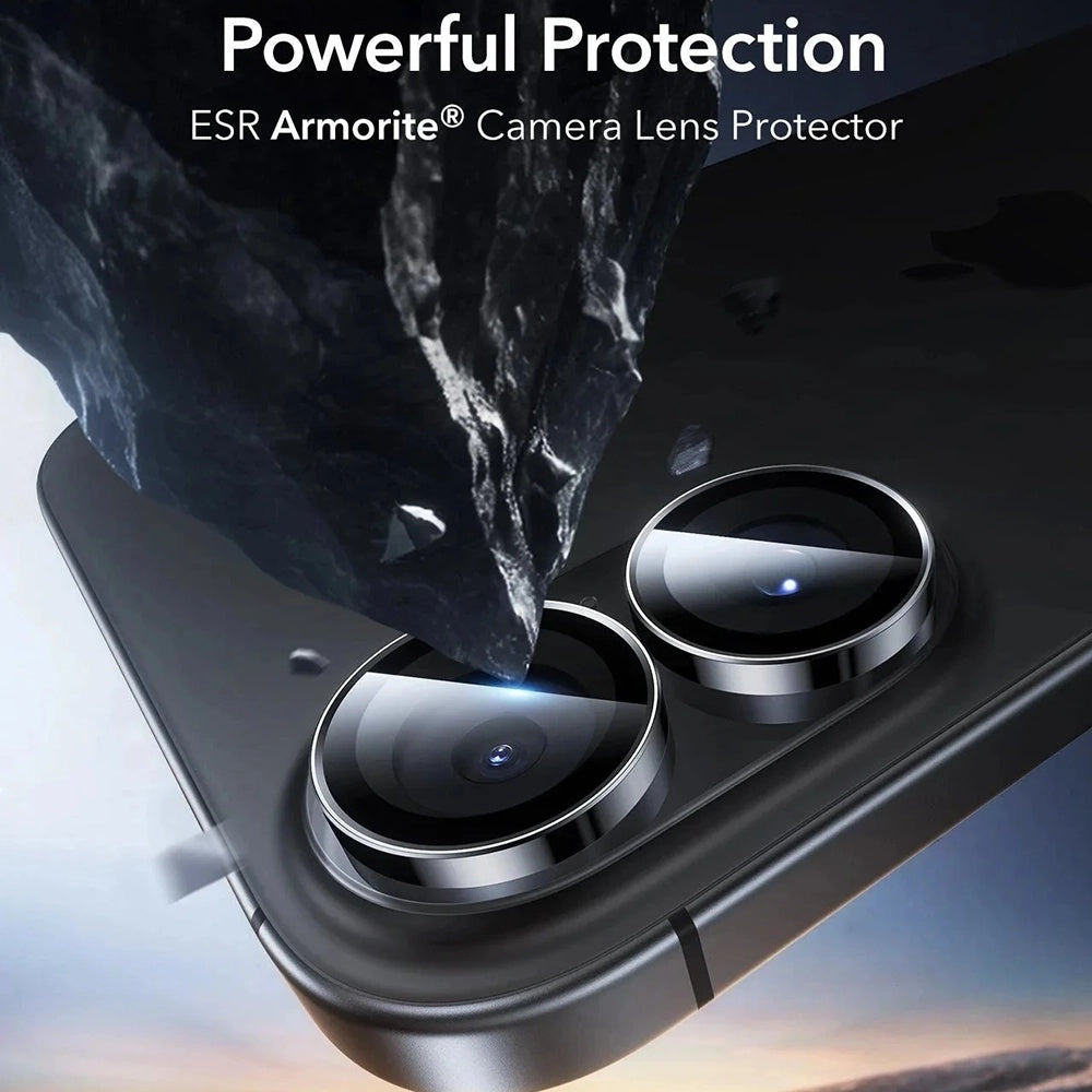Προστατευτική Μεμβράνη Κάμερας Πίσω ESR Armorite για Apple iPhone 17 / 16 Plus / 16, Ενισχυμένο Γυαλί, Σετ 2 τεμαχίων, Μαύρη