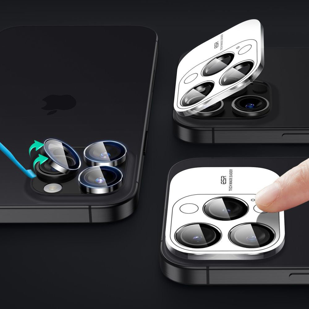 Προστατευτική Μεμβράνη Κάμερας Πίσω ESR Armorite για Apple iPhone 17 Pro Max / 17 Pro / 16 Pro Max / 16 Pro, Ενισχυμένο Γυαλί, Μαύρη