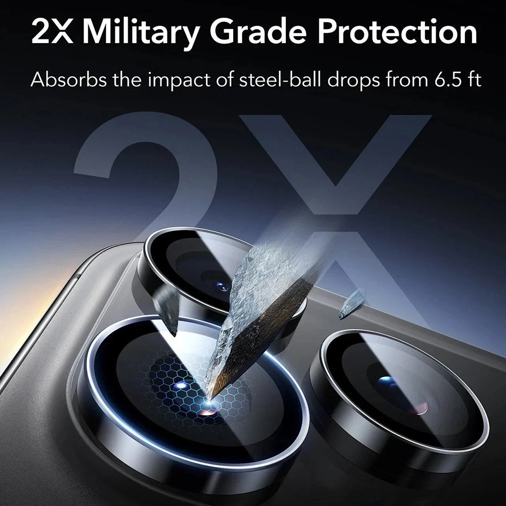 Προστατευτική Μεμβράνη Κάμερας Πίσω ESR Armorite για Apple iPhone 17 Pro Max, Ενισχυμένο Γυαλί, Σετ 2 τεμαχίων, Μαύρη