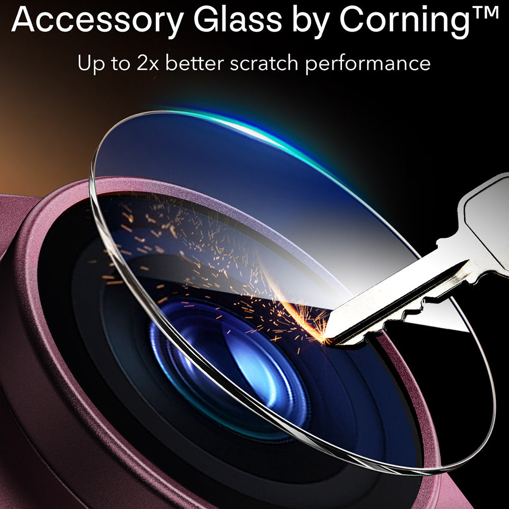 Προστατευτική μεμβράνη για την πίσω κάμερα ESR Armorite Pro για Apple iPhone 18 Pro, ασφαλισμένο γυαλί, σκούρο βυσσινί