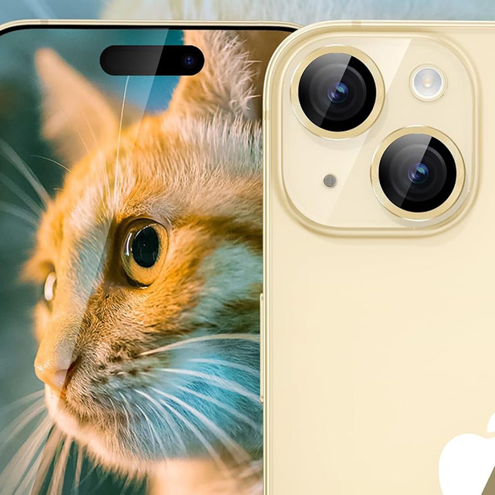 Προστατευτική μεμβράνη πίσω κάμερας Lito S+ για Apple iPhone 14, Ασφαλισμένο γυαλί, Κίτρινο