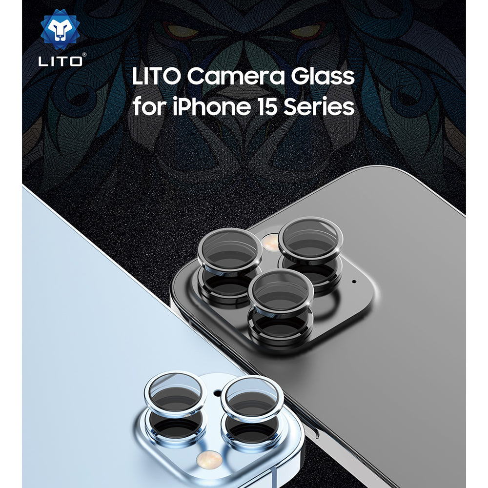 Προστατευτική μεμβράνη πίσω κάμερας Lito S+ για Apple iPhone 15 Pro Max / 15 Pro, Ασφαλισμένο γυαλί, Μπλε
