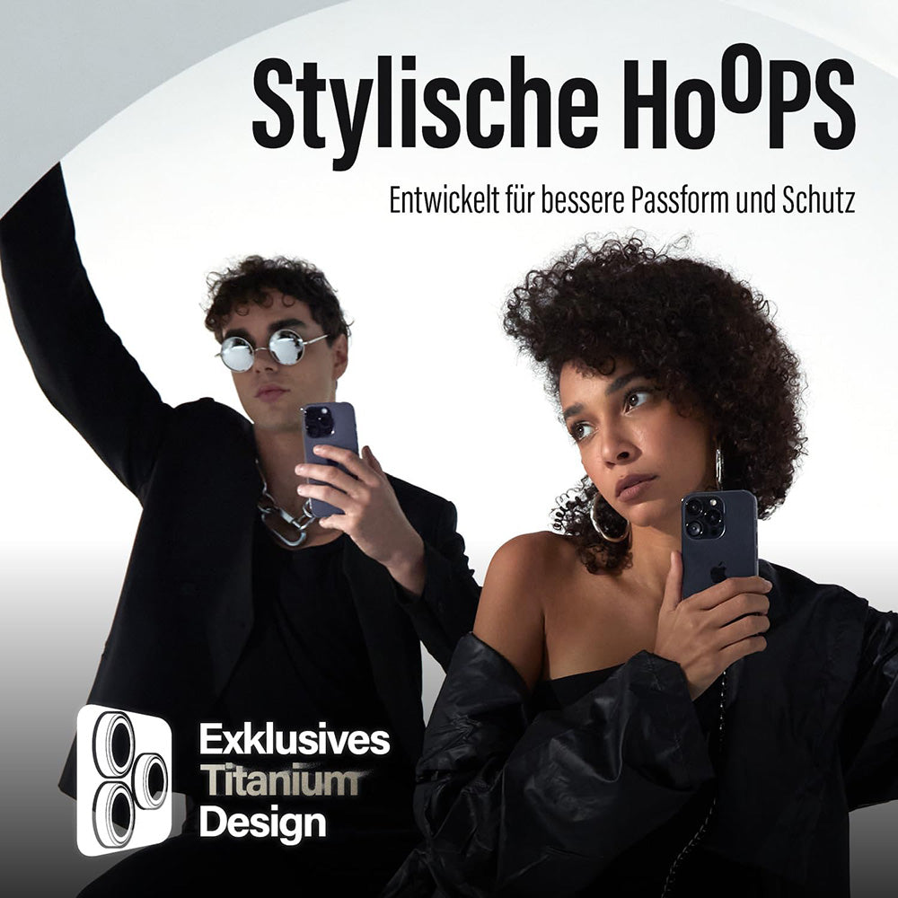 Προστατευτική Μεμβράνη Κάμερας Πίσω PanzerGlass Hoops για Apple iPhone 16 Pro Max / 16 Pro, Ενισχυμένο Γυαλί, Μαύρη