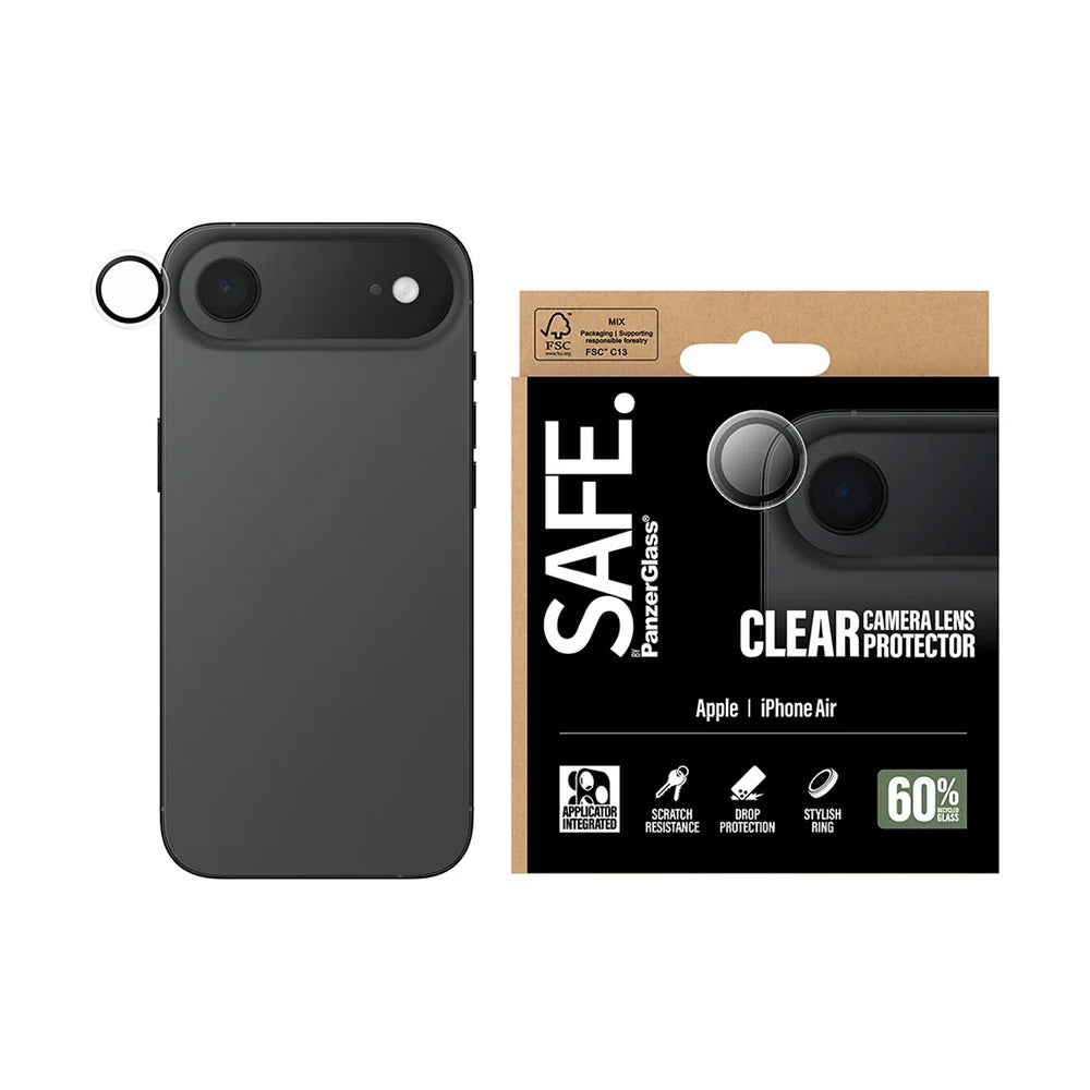 Προστατευτική Μεμβράνη Κάμερας Πίσω PanzerGlass Safe για Apple iPhone 17 Air, Ενισχυμένο Γυαλί, Διαφανές
