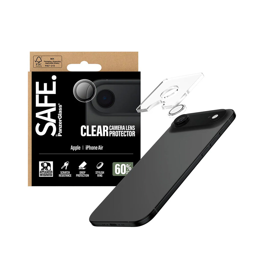 Προστατευτική Μεμβράνη Κάμερας Πίσω PanzerGlass Safe για Apple iPhone 17 Air, Ενισχυμένο Γυαλί, Διαφανές