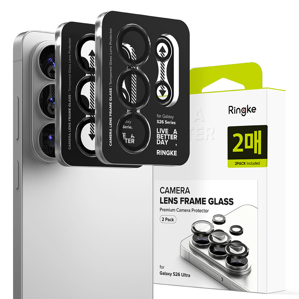 Προστατευτική Μεμβράνη Κάμερας Πίσω Ringke για Samsung Galaxy S26 Ultra S948, Ενισχυμένο Γυαλί, Σετ 2 τεμαχίων, Μαύρη