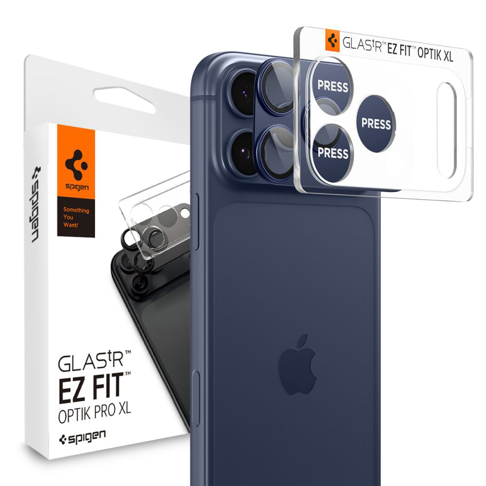 Προστατευτική Μεμβράνη Κάμερας Πίσω Spigen GlastR EZ FIT Optik Pro XL για Apple iPhone 17 Pro, Ενισχυμένο Γυαλί, Μπλε AGL10646