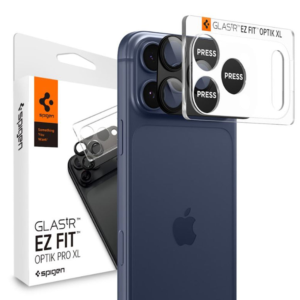 Προστατευτική Μεμβράνη Κάμερας Πίσω Spigen GlastR EZ FIT Optik Pro XL για Apple iPhone 17 Pro, Ενισχυμένο Γυαλί, Μαύρο AGL10644