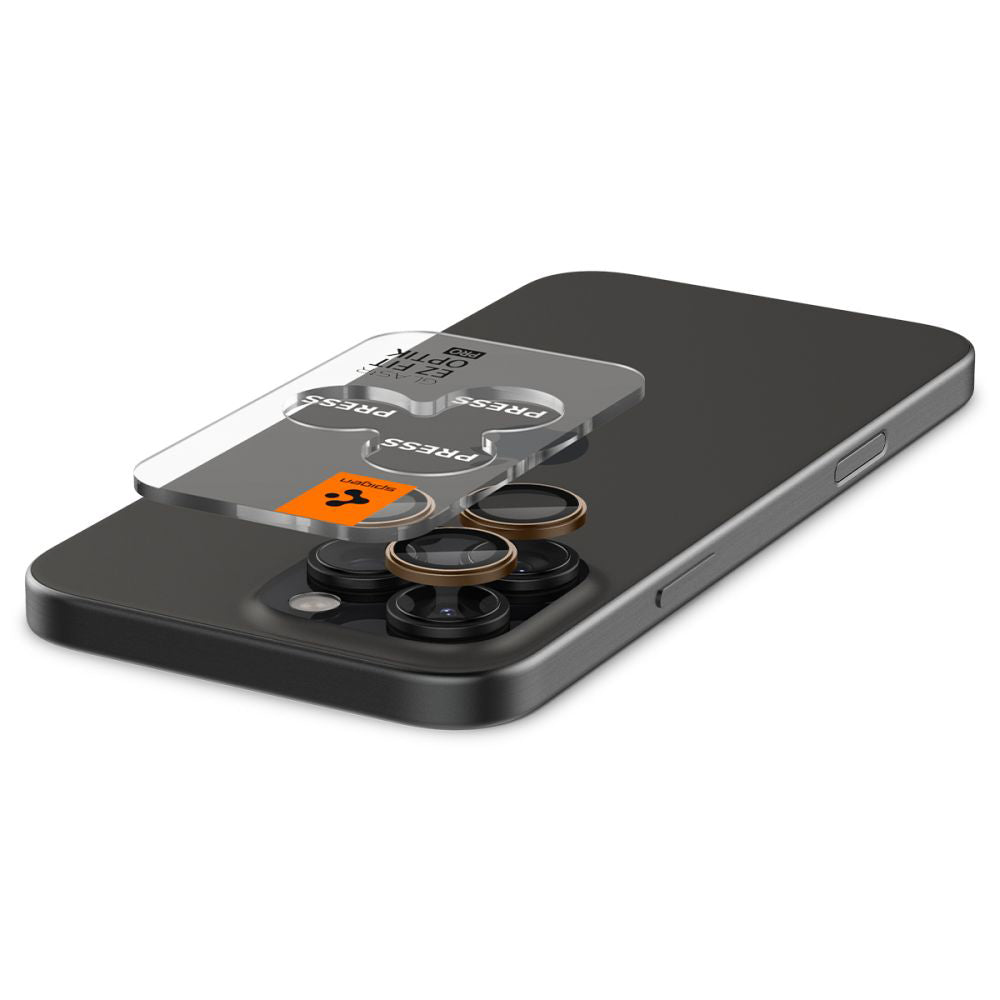 Προστατευτική Μεμβράνη Κάμερας Πίσω Spigen GlastR EZ FIT Optik Pro για Apple iPhone 16 Pro, Ενισχυμένο Γυαλί, Σετ 2 τεμαχίων, Χρώμα Μπρονζέ AGL08862