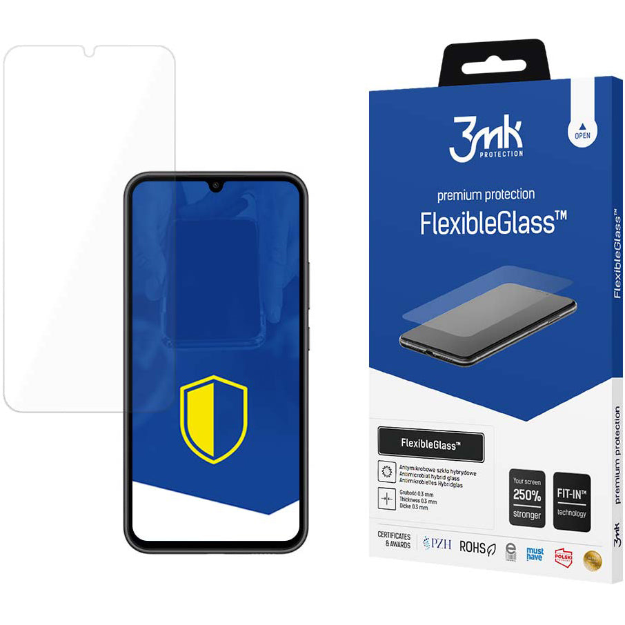 Προστατευτική μεμβράνη οθόνης 3MK FlexibleGlass για Samsung Galaxy A34 A346, Ευέλικτο Γυαλί, Πλήρης Κόλλα