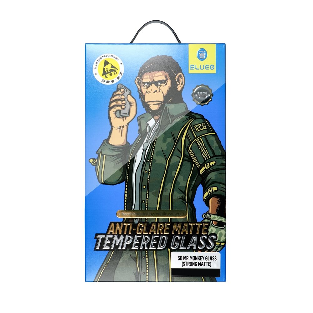 Προστατευτικό οθόνης Mr Monkey Glass για Apple iPhone 15 Pro, γυάλινη ασπίδα, πλήρης κόλληση, 5D, μαύρο