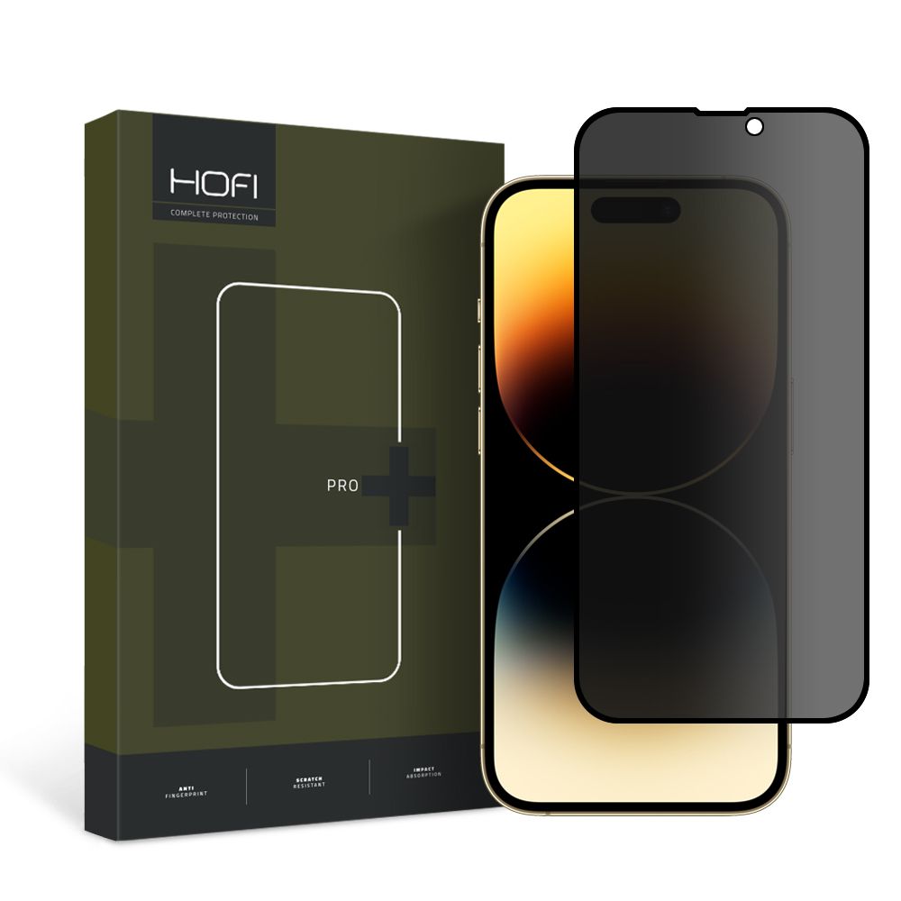 Προστατευτική Μεμβράνη Οθόνης Privacy HOFI PRO+ για Apple iPhone 15, Ενισχυμένο Γυαλί, Full Glue