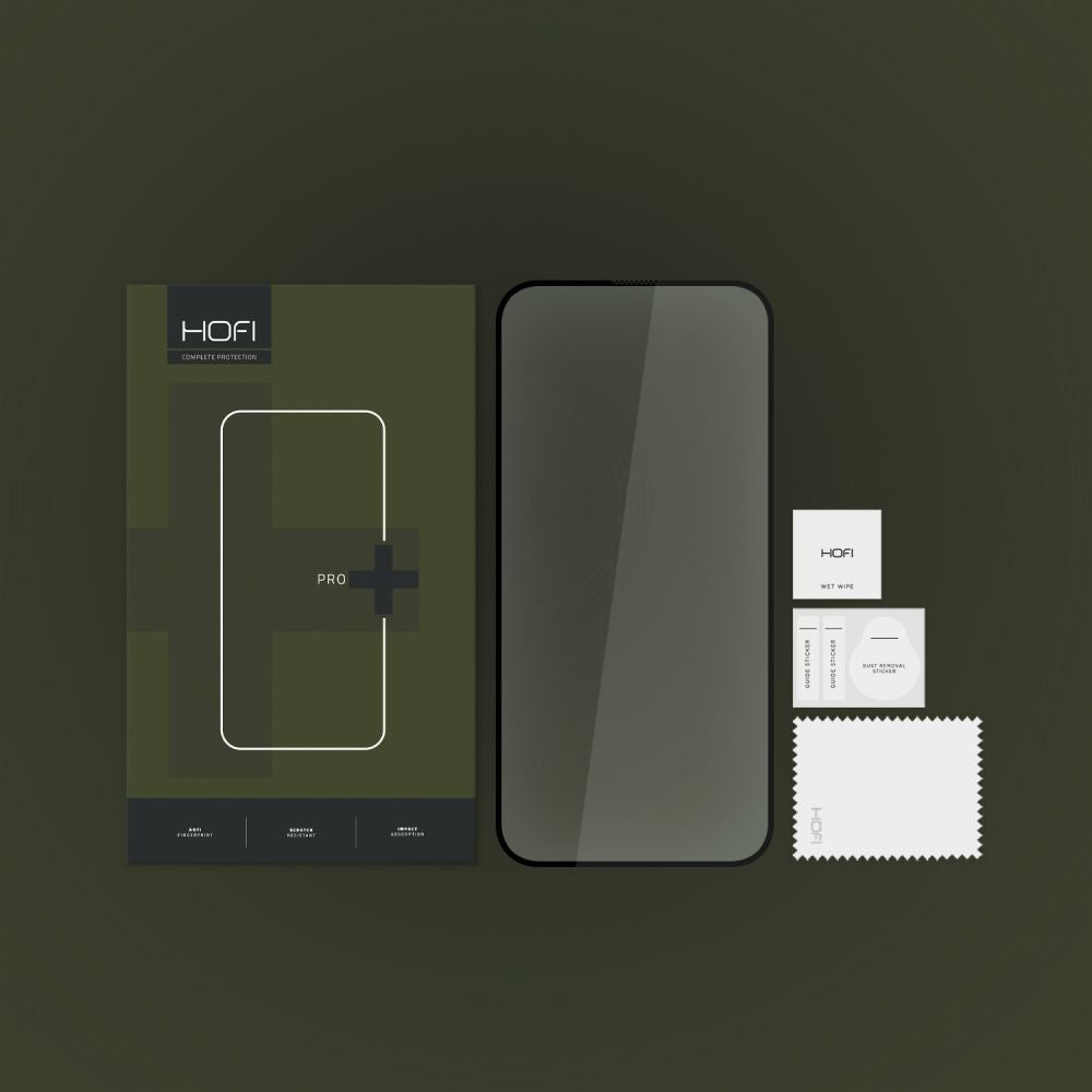 Προστατευτική Μεμβράνη Οθόνης HOFI PRO+ για Apple iPhone 15 Pro, Ενισχυμένο Γυαλί, Full Glue, 2.5D, Μαύρη