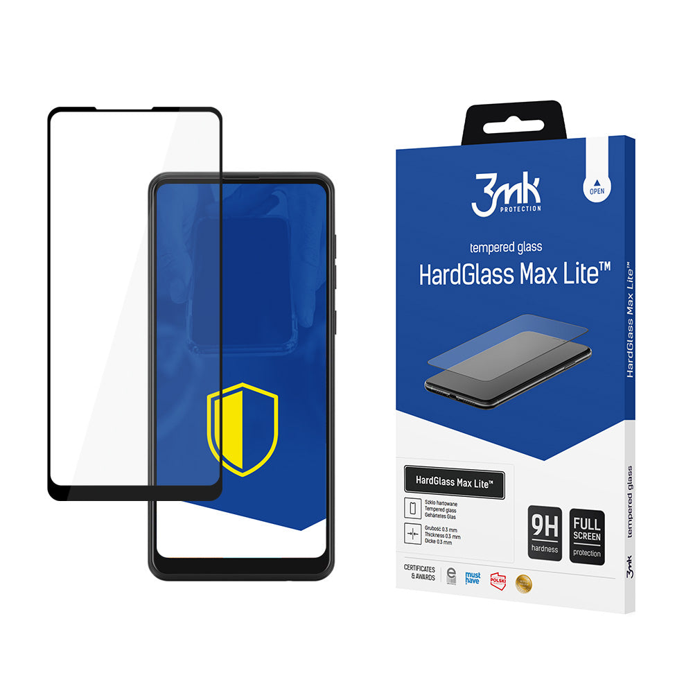 Προστατευτική Μεμβράνη Οθόνης 3MK HardGlass Max Lite για Samsung Galaxy A21s A217, Ενισχυμένο Γυαλί, Πλήρης Κόλληση, Μαύρη