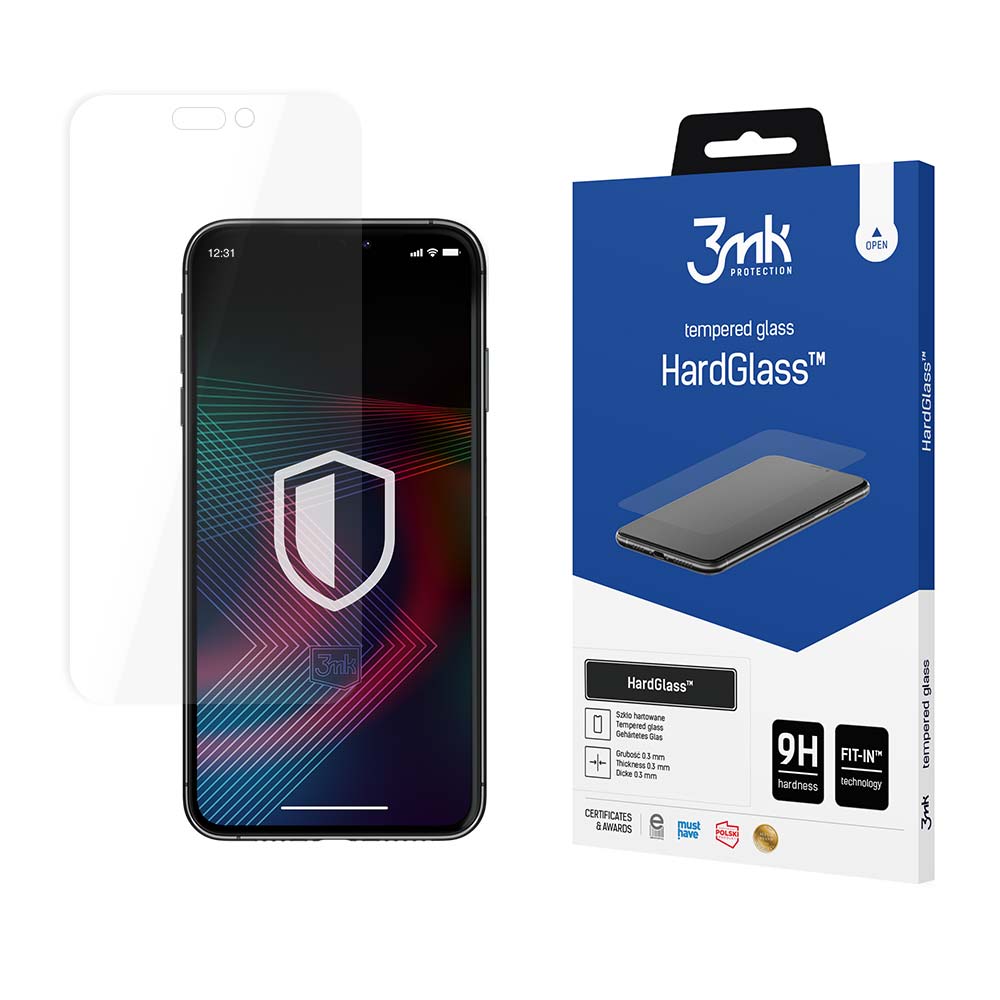 Προστατευτική Μεμβράνη Οθόνης 3MK HardGlass για Apple iPhone 14 Pro Max, Ενισχυμένο Γυαλί, Πλήρης Κόλληση