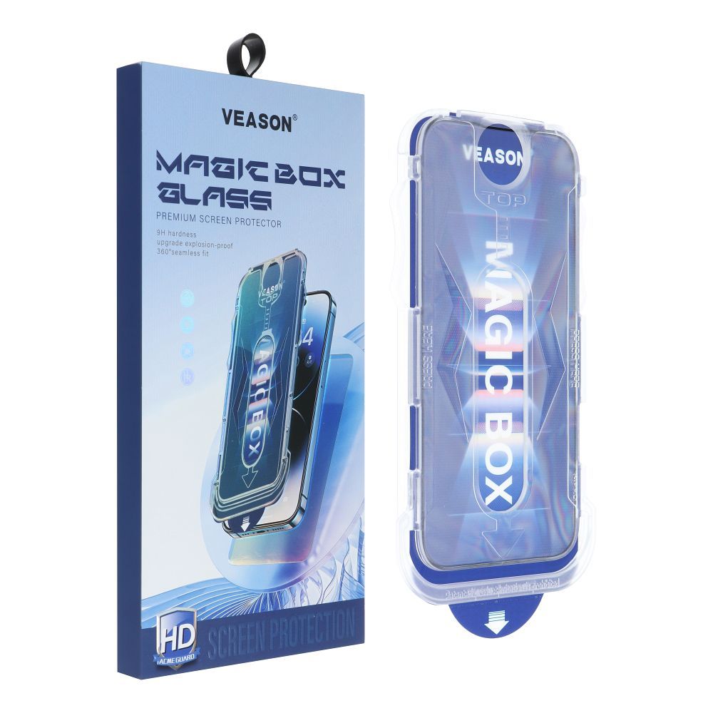 Προστατευτική Μεμβράνη Οθόνης Veason PRO για Apple iPhone 17e / 16e / 14 / 13 Pro, Ενισχυμένο Γυαλί, Πλήρης Κόλληση, 6D, Μαύρη
